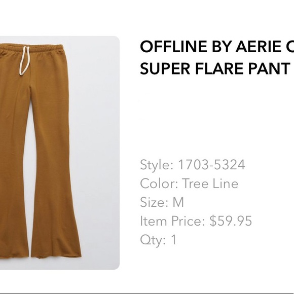 *SOLD* Offline By Aerie OTT Fleece Super Flare Pant; Size Medium - Picture 5 of 9